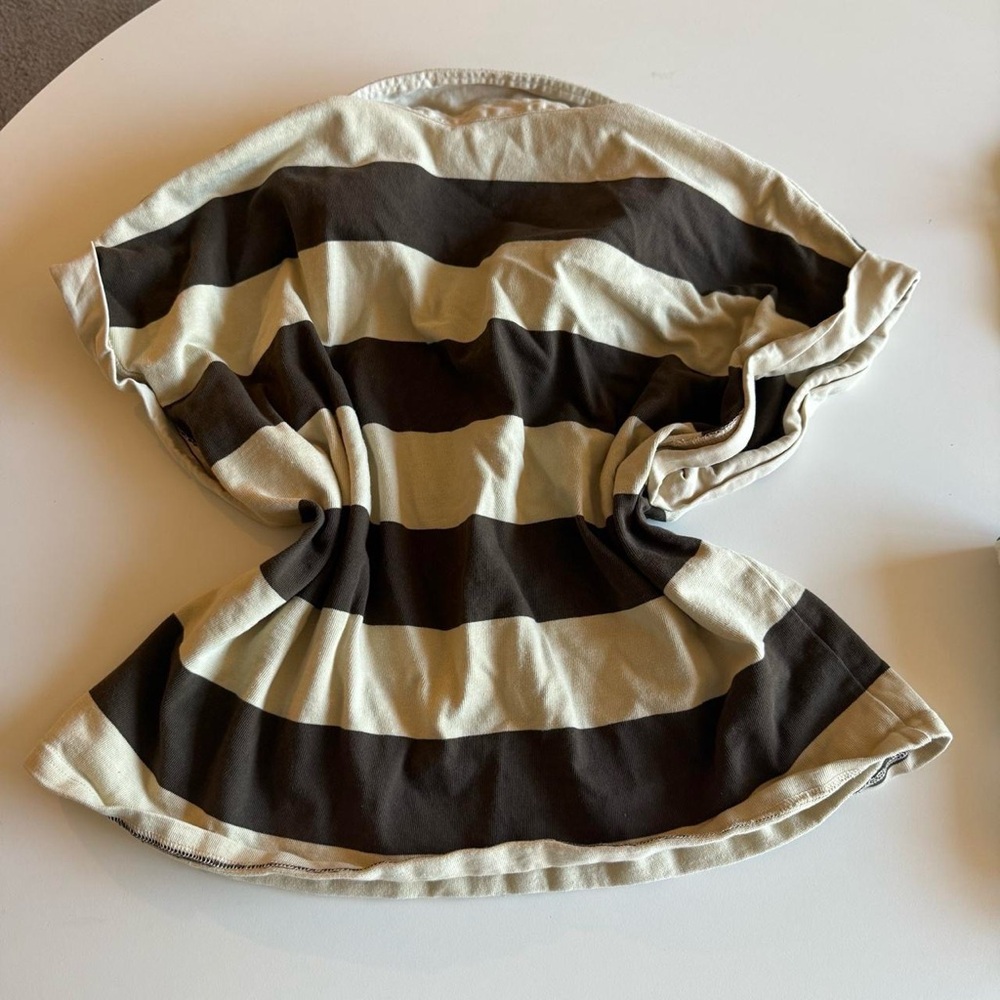 BiBi Black and Cream Striped Women’s Polo - Picture 2 of 7